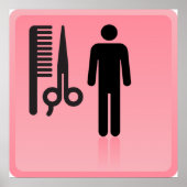 Barber Shop Icon Kapsel Kam en Schaar Poster (Voorkant)