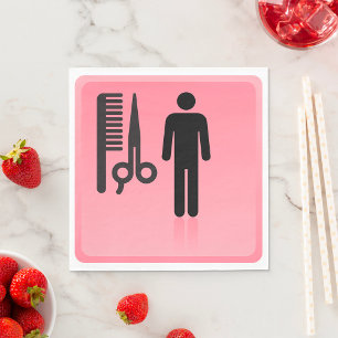 Barber Shop Icon Kapsel Kam en Schaar Servet