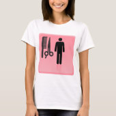 Barber Shop Icon Kapsel Kam en Schaar T-shirt (Voorkant)