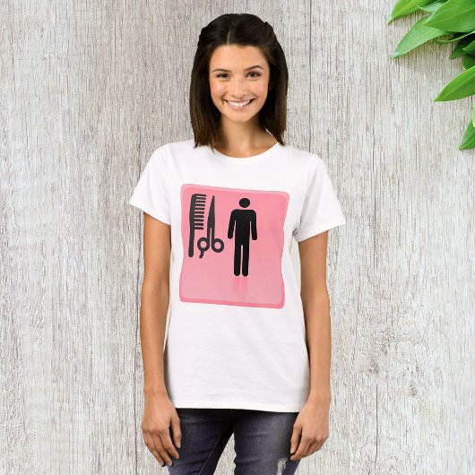 Barber Shop Icon Kapsel Kam en Schaar T-shirt