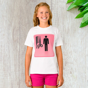 Barber Shop Icon Kapsel Kam en Schaar T-shirt
