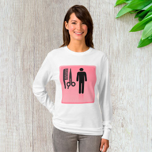 Barber Shop Icon Kapsel Kam en Schaar T-shirt