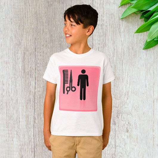 Barber Shop Icon Kapsel Kam en Schaar T-shirt