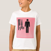 Barber Shop Icon Kapsel Kam en Schaar T-shirt (Voorkant)