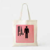 Barber Shop Icon Kapsel Kam en Schaar Tote Bag (Achterkant)