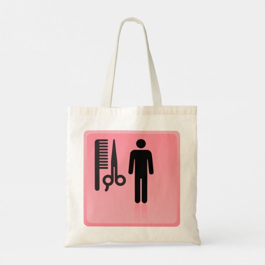 Barber Shop Icon Kapsel Kam en Schaar Tote Bag (Achterkant)