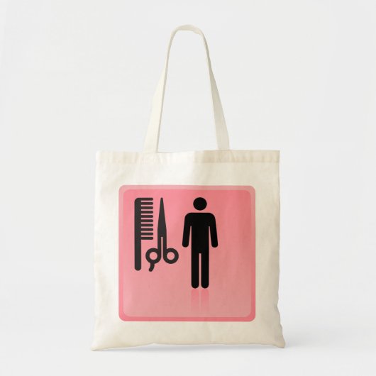 Barber Shop Icon Kapsel Kam en Schaar Tote Bag (Voorkant)