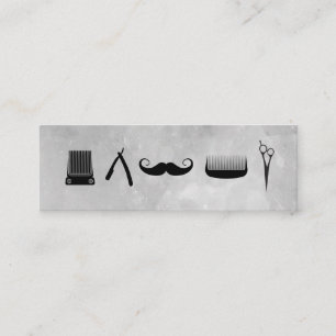 Barber Shop iconen Water kleur achtergrond Mini Visitekaartje