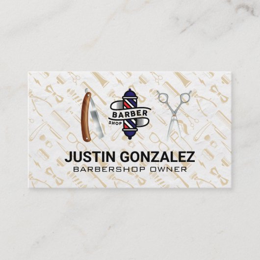 Barber Shop Icons | Patroon Visitekaartje (Voorkant)