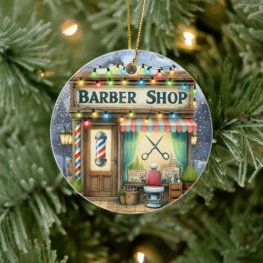 Barber Shop Keramisch Ornament (Boom)