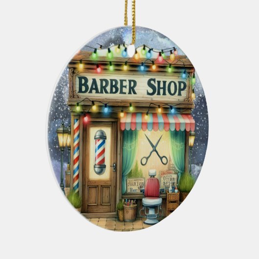Barber Shop Keramisch Ornament (Rechts)