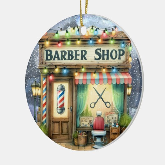 Barber Shop Keramisch Ornament (Links)