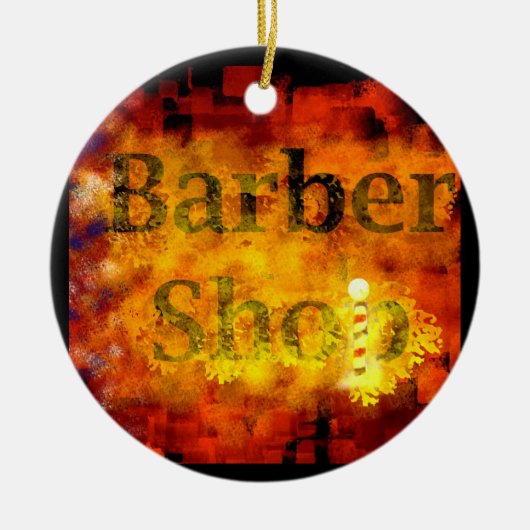 Barber Shop Keramisch Ornament (Voorkant)