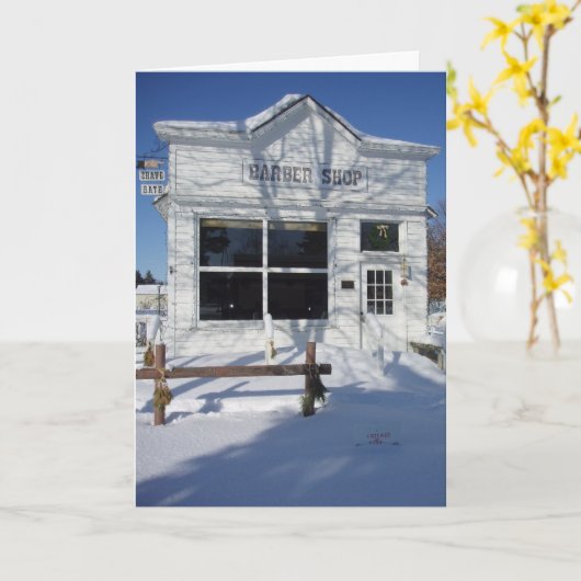“Barber Shop” kerstkaart Kaart (Gele Bloem)