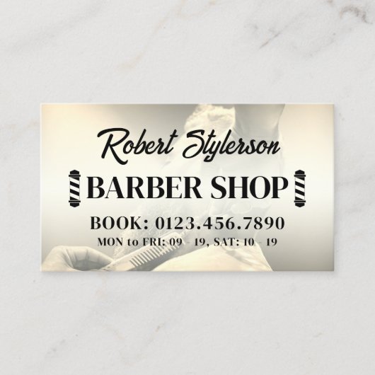 Barber shop klassiek visitekaartje (Voorkant)