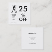 Barber shop kortingskaart zwart-wit kortingskaartje (Voorkant / Achterkant)