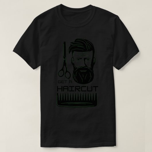 Barber shop krijgt kapsel t-shirt (Design voorkant)