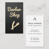 Barber Shop Leer | Scheermesblad Visitekaartje (Voorkant / Achterkant)