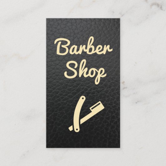 Barber Shop Leer | Scheermesblad Visitekaartje (Voorkant)