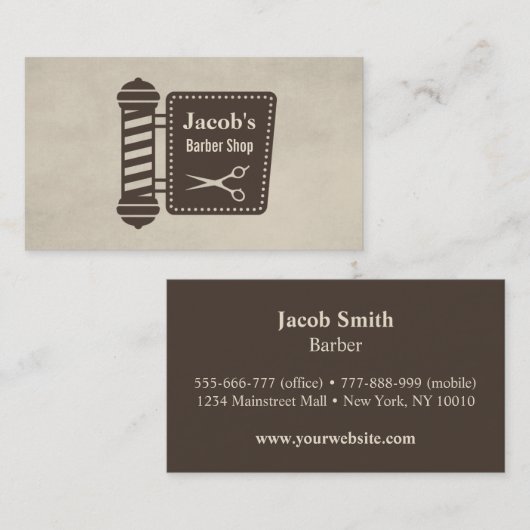 Barber Shop Lichte Schaar Icon Visitekaartjes (Voorkant / Achterkant)
