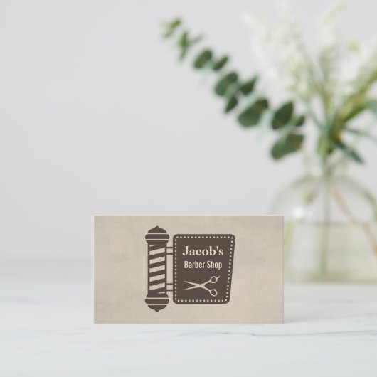 Barber Shop Lichte Schaar Icon Visitekaartjes (Staand voorkant)