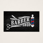 Barber Shop Logo | bakstenen muur Visitekaartje (Voorkant)