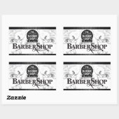 Barber Shop Logo Rechthoekige Sticker (Vel)