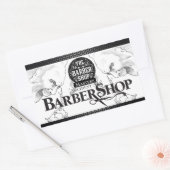 Barber Shop Logo Rechthoekige Sticker (Envelop)