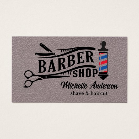 Barber Shop Logo Visitekaartje (Voorkant)