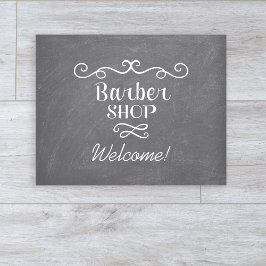 barber shop logo welkomstscript deurmat