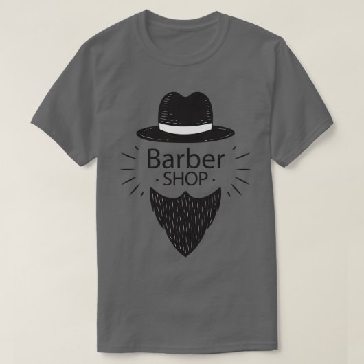 Barber Shop Long Mustache T-shirt (Design voorkant)