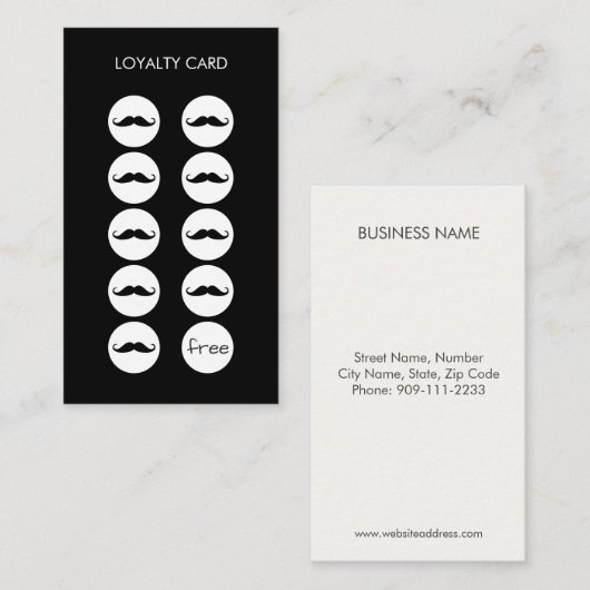 Barber Shop Loyalty Punch Card (Voorkant / Achterkant)