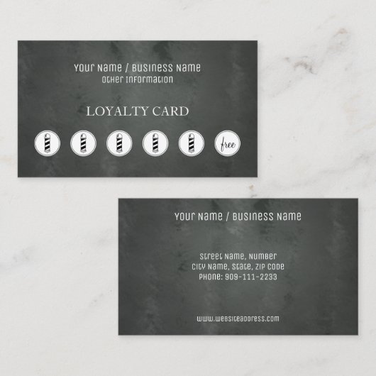 Barber Shop Loyalty Punch Card (Voorkant / Achterkant)