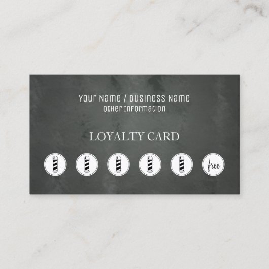 Barber Shop Loyalty Punch Card (Voorkant)