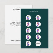 Barber Shop Loyalty Punch Card Bedankkaart (Voorkant / Achterkant)