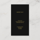 Barber shop luxe eenvoudig goud zwart visitekaartje (Achterkant)