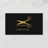 Barber shop luxe logo afspraak sjabloon afsprakenkaartje (Voorkant)