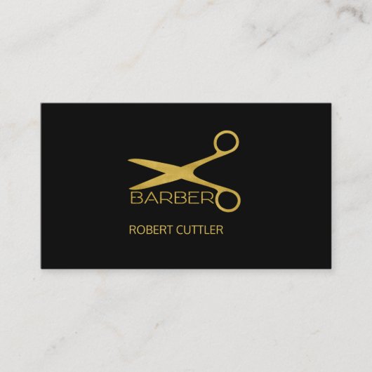 Barber shop luxe logo afspraak sjabloon afsprakenkaartje (Voorkant)