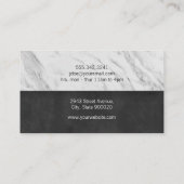 Barber Shop Marble Sleek Black Monogram Visitekaartje (Achterkant)