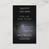 Barber Shop met recht Afbeelding in donkergrijs Visitekaartje (Achterkant)