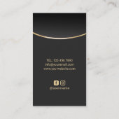 Barber Shop Modern Black & Gold Hair Stylist Visitekaartje (Achterkant)