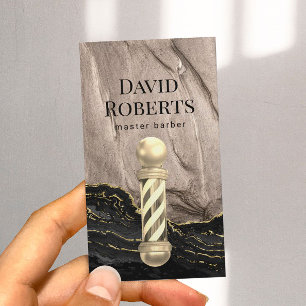 Barber Shop Modern Bronze Barbershop Hair Stylist Visitekaartje