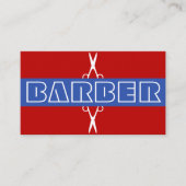 Barber shop modern wit rood blauw visitekaartje (Voorkant)