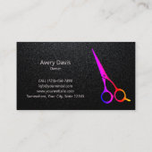 Barber Shop Moderne Kleurrijke Schaar Haarstylist Visitekaartje (Achterkant)