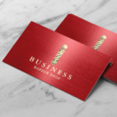 Barber Shop Moderne Rood & Goud Haar Stylist Visitekaartje
