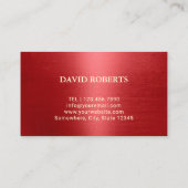 Barber Shop Moderne Rood & Goud Haar Stylist Visitekaartje (Achterkant)