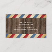 Barber Shop Mustache Hair Stylist  Hout Visitekaartje (Achterkant)