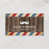 Barber Shop Mustache Hair Stylist  Hout Visitekaartje (Voorkant)