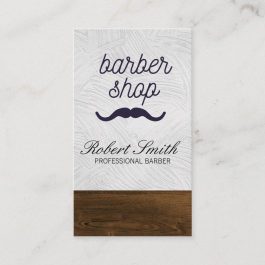 Barber Shop Mustache Visitekaartje (Voorkant)