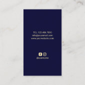 Barber Shop Navy Gold Barber Pole Barbershop Hair Visitekaartje (Achterkant)